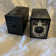 2 Vintage Unbranded Box Cameras Untested/Parts