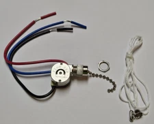 3 Way Canopy Pull Chain Fan Light Switch With Metal Shell 3 Wire 52NG