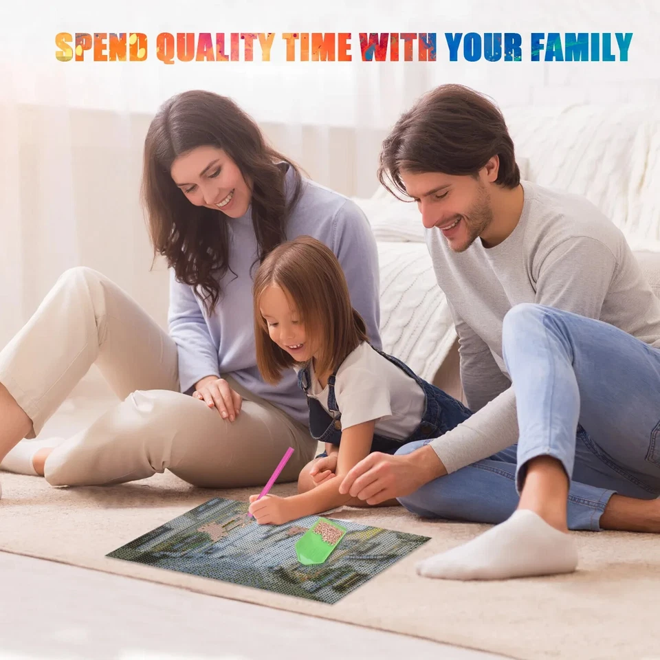 JUEGO DE REGALOS para Adultos Y Niños 5D Hágalo Usted Mismo Pintura Diamante Taladro Completo 4 Tipos Foto 3 de 4