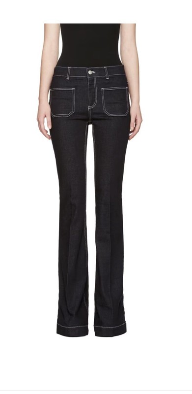 Stella McCartney The  70s Flared Dark navy With Patched Pockets Jeans 28