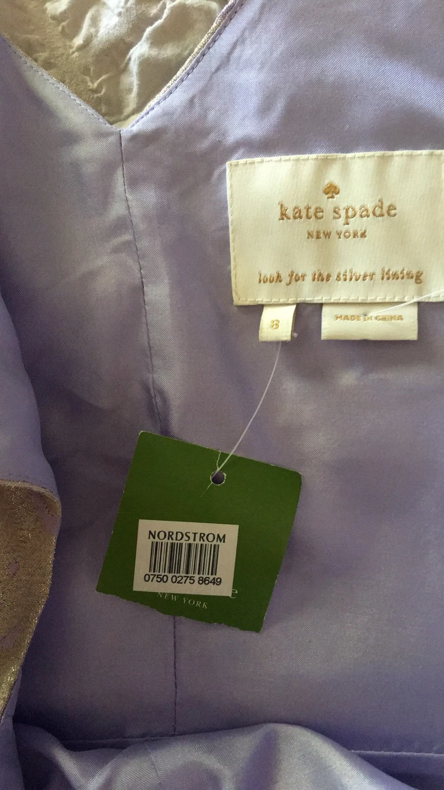 NWT Kate Spade New York Minae Lavender Lilac Purple G Dress Size 8 $448