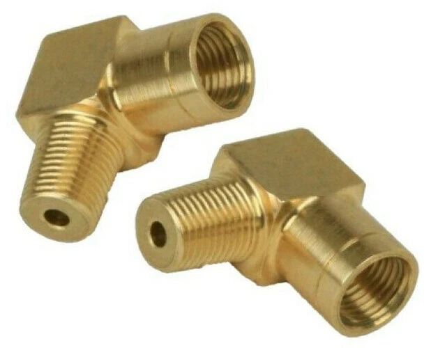 Par de llamaradas de burbujas 90 grados macho 1/8" NPT a hembra 10 mm x 1,0 VW Bug EMPI 18-1107 Foto 2 de 2