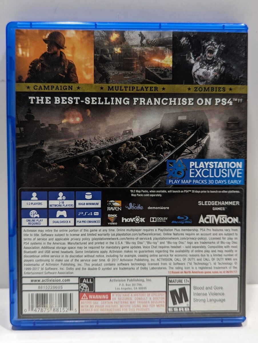 Call Of Duty WW2 II (PlayStation 4 PS4 Game) Complete Works