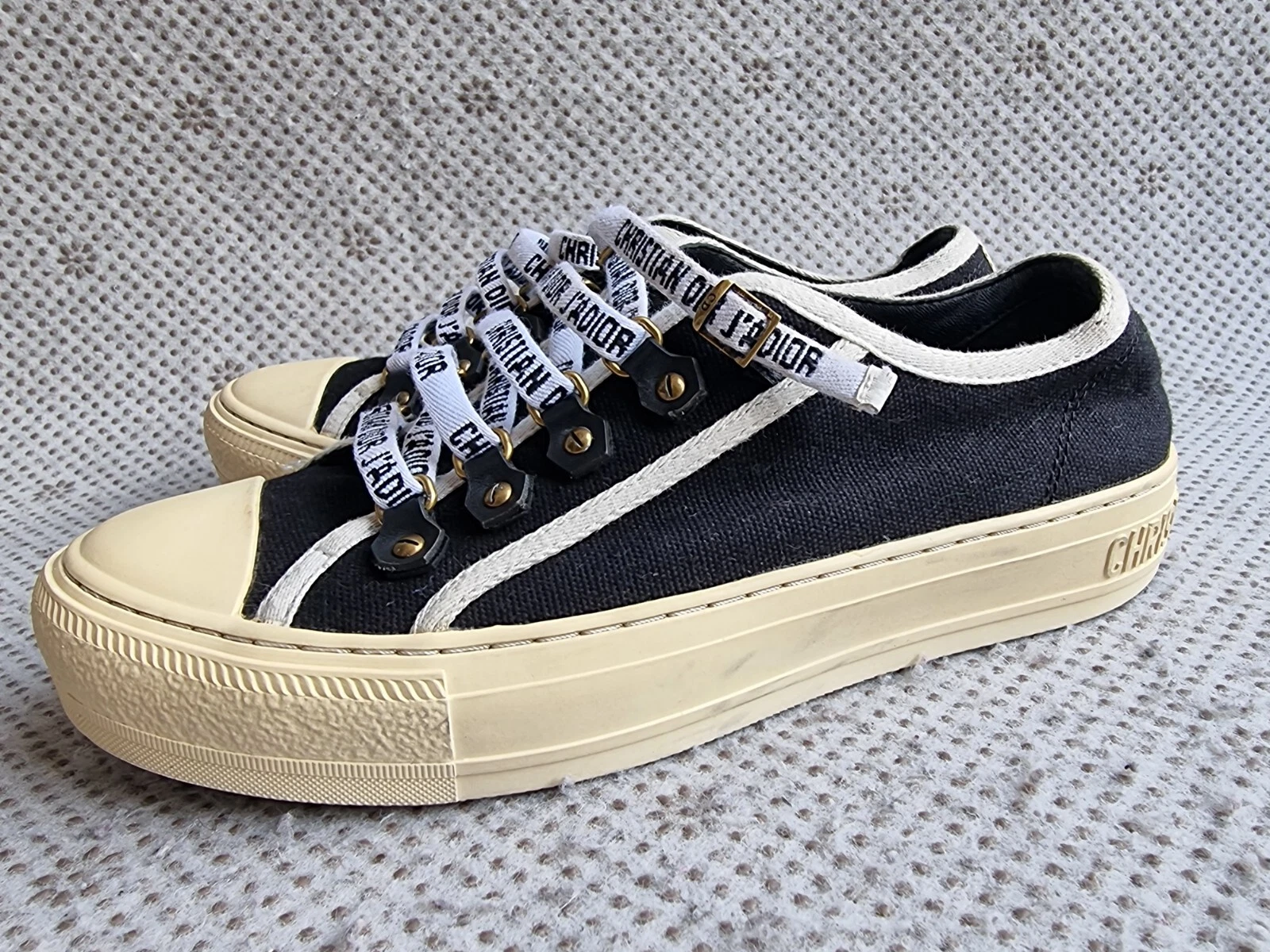 Haut bas Walk'n'Dior en toile noire/blanche taille 38