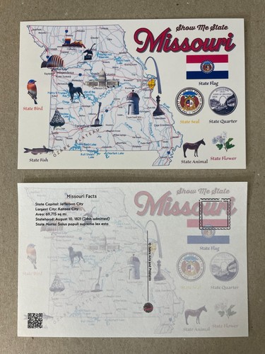 New Postcard 4x6 Missouri State Map USA 50 States Map Series - Picture 3 of 3