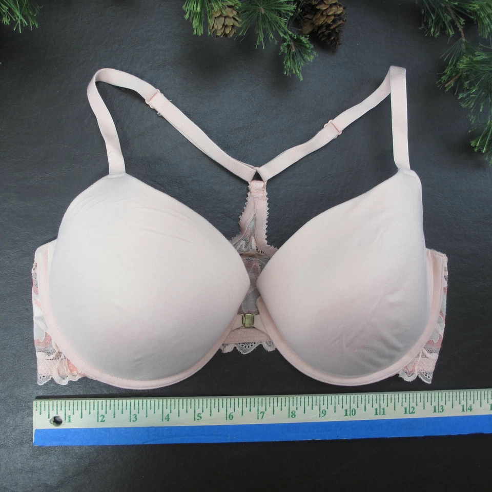 Sutiã Gilligan & O'Malley 36D rosa com aro acolchoado fecho ajustável frontal - Imagem 2 de 4