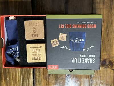 Foster & Rye Drinking Game Shake it Up Drink it Down Wood Dice Set 