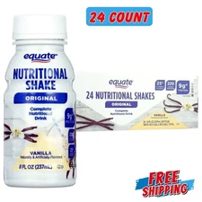 Equate Original Meal Replacement Nutritional Shakes, Vanilla, 8 Fl Oz, 24 Count