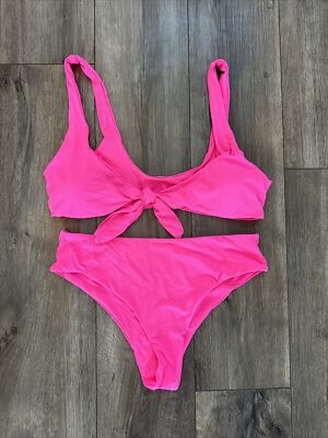 Two Piece Women's Pink Large Cute Sexy Bikini Swimsuit Bathing Suit NWOT |  eBay
