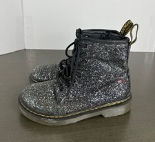 Dr. Martens Boots AirWair Cosmic 1460 Glitter J Girl 2 Gray Missing Zip Handles