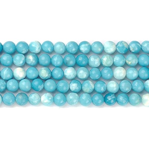 Cuentas sueltas redondas lisas de piedras preciosas naturales Larimar de 4-12 mm para hacer joyas hágalo usted mismo - Imagen 7 de 14