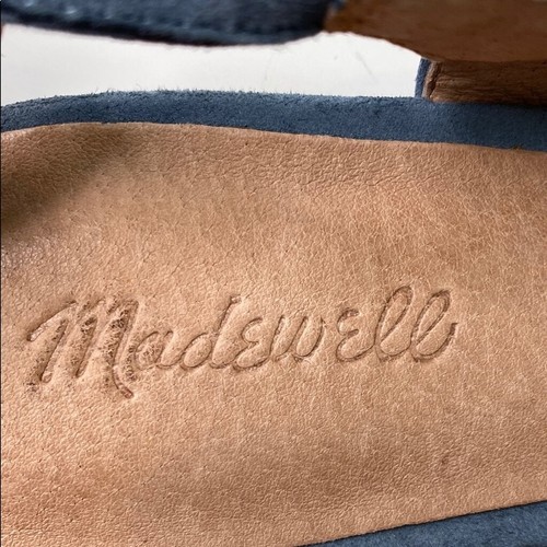 Madewell ‘April’ Blue Suede Ankle-Wrap Flats Size 9.5 - Picture 8 of 11