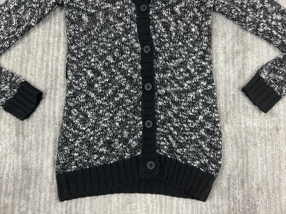 Suéter Cherokee Niñas Mediano 7/8 Blanco Negro Manga Larga Tejido Botón Foto 3 de 4