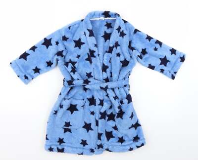 Marks & Spencer Jungen blau geometrisch 100 % Polyester Morgenmantel & Kleid Set Größe 2-3 Jahre
