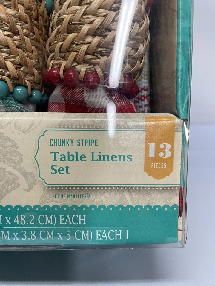 Pioneer Woman Chunky Stripe Table Linens Set - Image 2 of 4