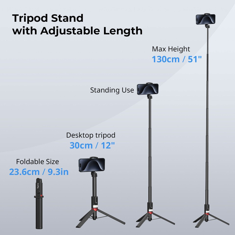 SmallRig Selfie Stick Phone Tripod Stand with Bluetooth Remote fr ...