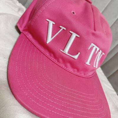 Valentino Garavani Pink Baseball Hat Cap Big VLTN Front Logo