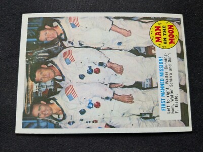 1969 Topps Man On The Moon Card # 38B First Manned Mission (EX)