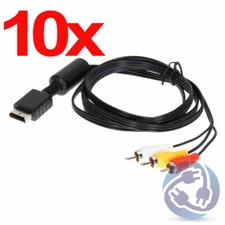 LOT 10X AV Video Audio RCA Composite Cable Cord for Sony Playstation PS1 PS2 PS3