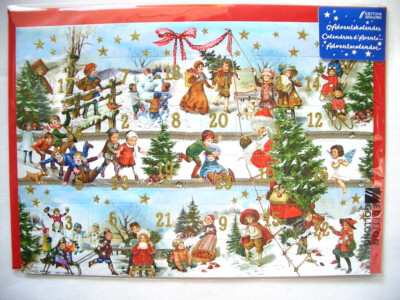BARBARA BEHR*Weihnachten*Adventskalender&Umschlag*DINA5*Kinder im Schnee