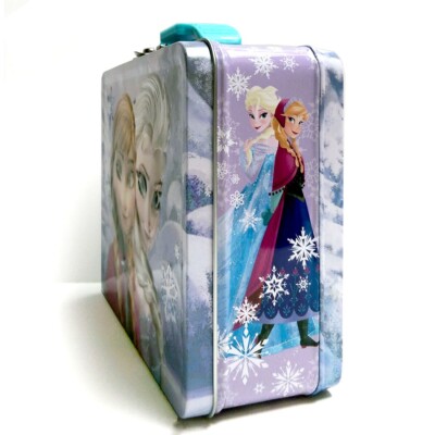 Disney Frozen Elsa, Anna Embossed Metal Tin Lunch Box Collectible