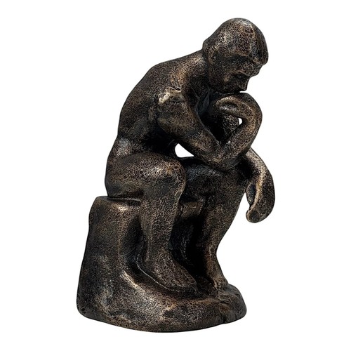Der Denker von August Rodin Gusseisen Statue Skulpturen-Replik 26 cm - Bild 7 von 8