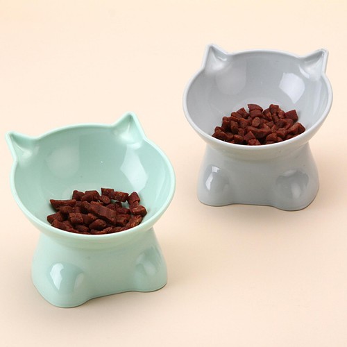 2x Elevated Cat Bowl Raised Tilted Cats Food Dish Non-slip Pet Food Feeding Bowl - Picture 3 of 12