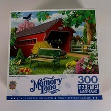 Master Pieces Brand Memory Lane Springtime Complete 300 Piece Puzzle B-O