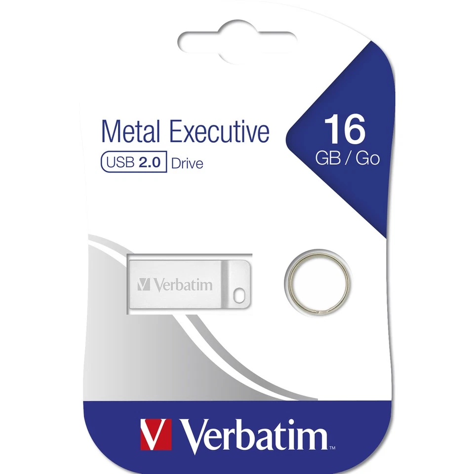 Unidad flash Verbatim Corporation 98748 16 GB Metal Executive USB 2.0 plateada Foto 2 de 4