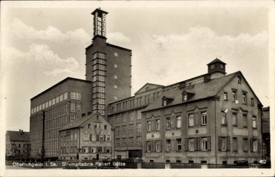 Postcard Oberlungwitz in Saxony, stocking factory Robert Götze - 5057267