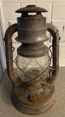 Vintage 1943 Dietz #2 D-Lite Syracuse Code S-9-43 Laterne Eisenbahn Lampe