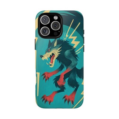 Dynamic Wolf Teal Vector | Tough Phone Case | iPhone, Galaxy, Pixel