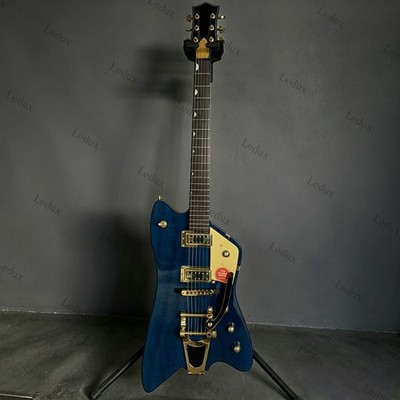Ledux Billy Bo Electric Guitar Thunderbird Stainless Rounded Fret Edge Blue US