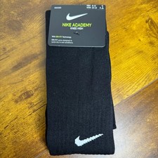 Nike Academy Soccer Socks Knee High Black Dri-Fit Men Sz 8-12 Women Sz 10-13