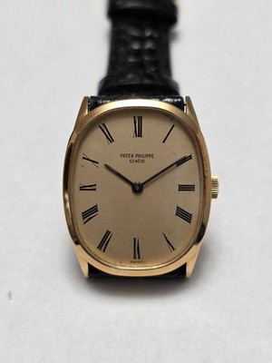 Vintage Patek Philippe 18k Ellipse Champagne Dial Manual Wind Watch Ref.3546