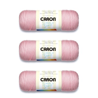 3-Pack Simply Soft 100% Acrylic Yarn ~ SOFT PINK # 9719 ~ 6 oz. Skeins