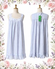 NWT EILEEN WEST PASTEL STRIPED WOMEN'S NIGHTGOWN MEDIUM