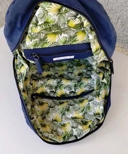 Manuel Ritz Navy Blue Backpack Leather Accents Rare Branded Dustbag Minor Defect