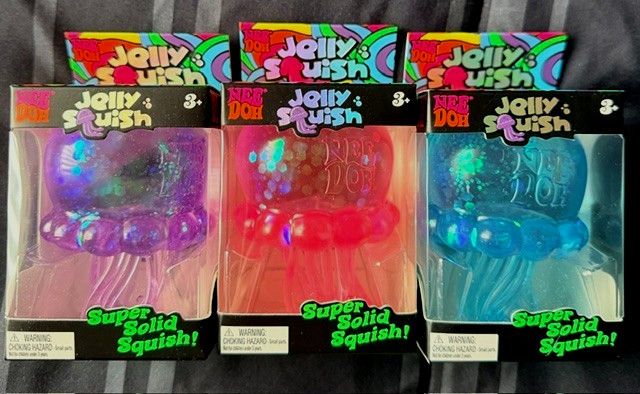 NeeDoh Jelly Squish Toy Schylling JellyFish Squeeze  AUTHENTIC Lot Of 3! NEW!!