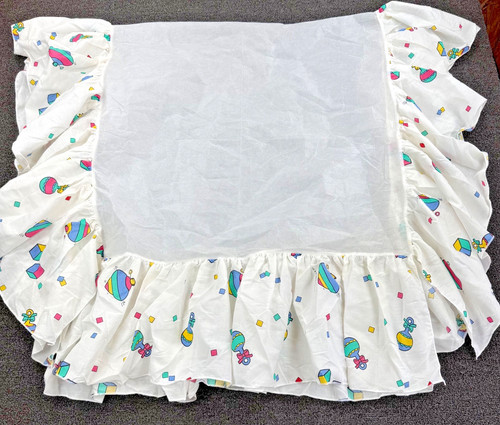 Vintage Gerber Baby Crib Skirt Ruffle Nursery Bedding 1993 Toys Print