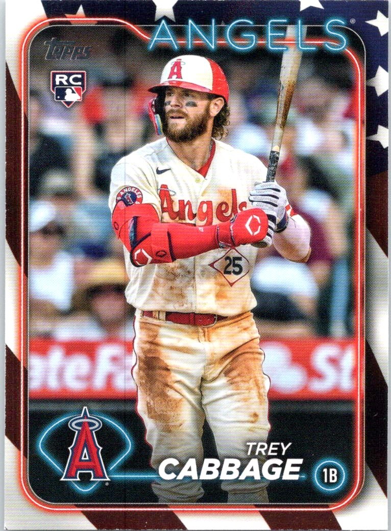 2024 Topps #321 Trey Cabbage Independence Day RC /76 Los Angeles Angels