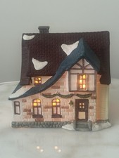 Vintage Share the Joy Hand Painted Porcelain Lighted House Caldor w/ Box