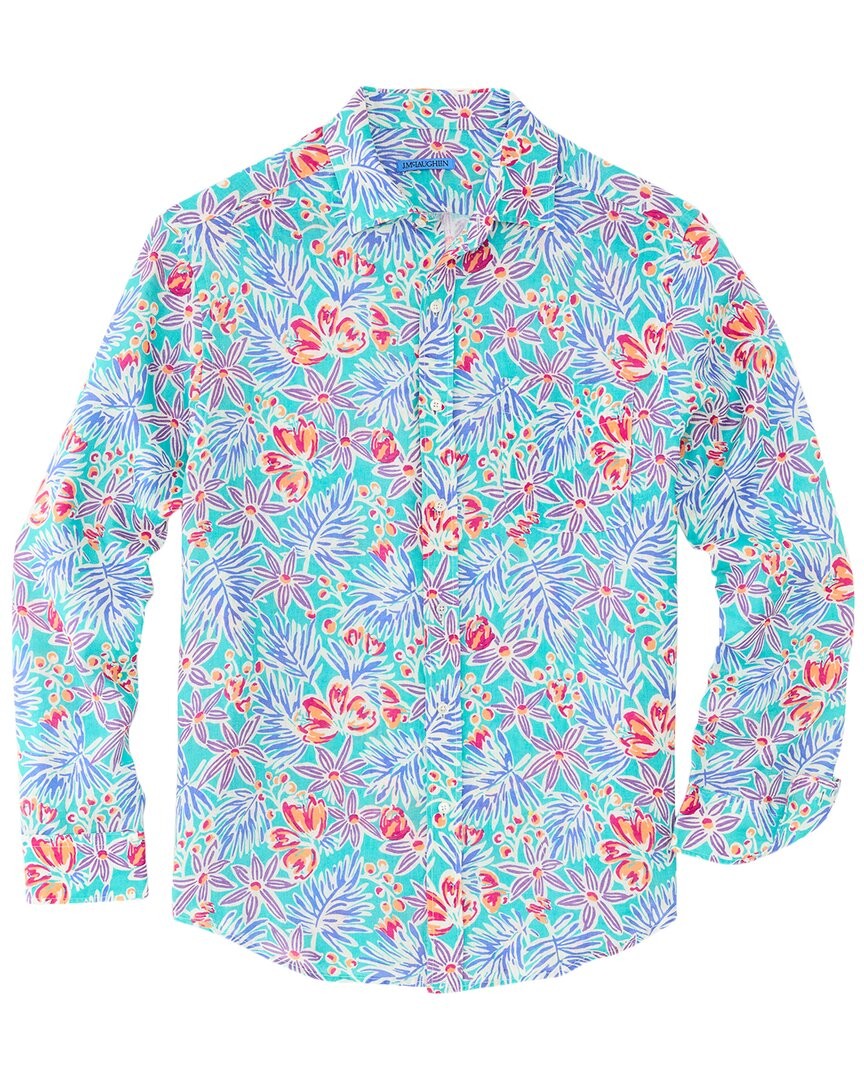 Мужская льняная рубашка из ткани J.Mclaughlin Island Bouquet Gramercy