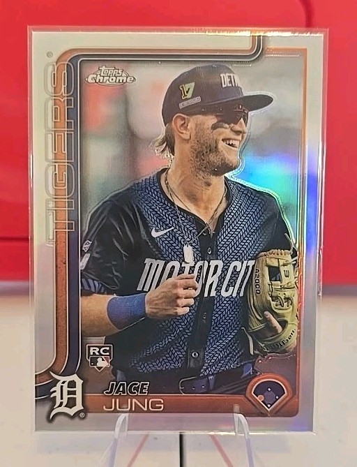 2025 Topps Chrome Jace Jung Image Variation Refractor RC #225 SP Tigers