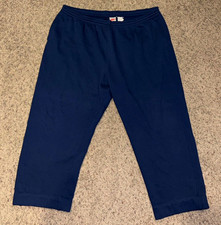 Vintage Y2K Nike Navy Fleece Open-Bottom Sweatpants (Size 2XL Tall)