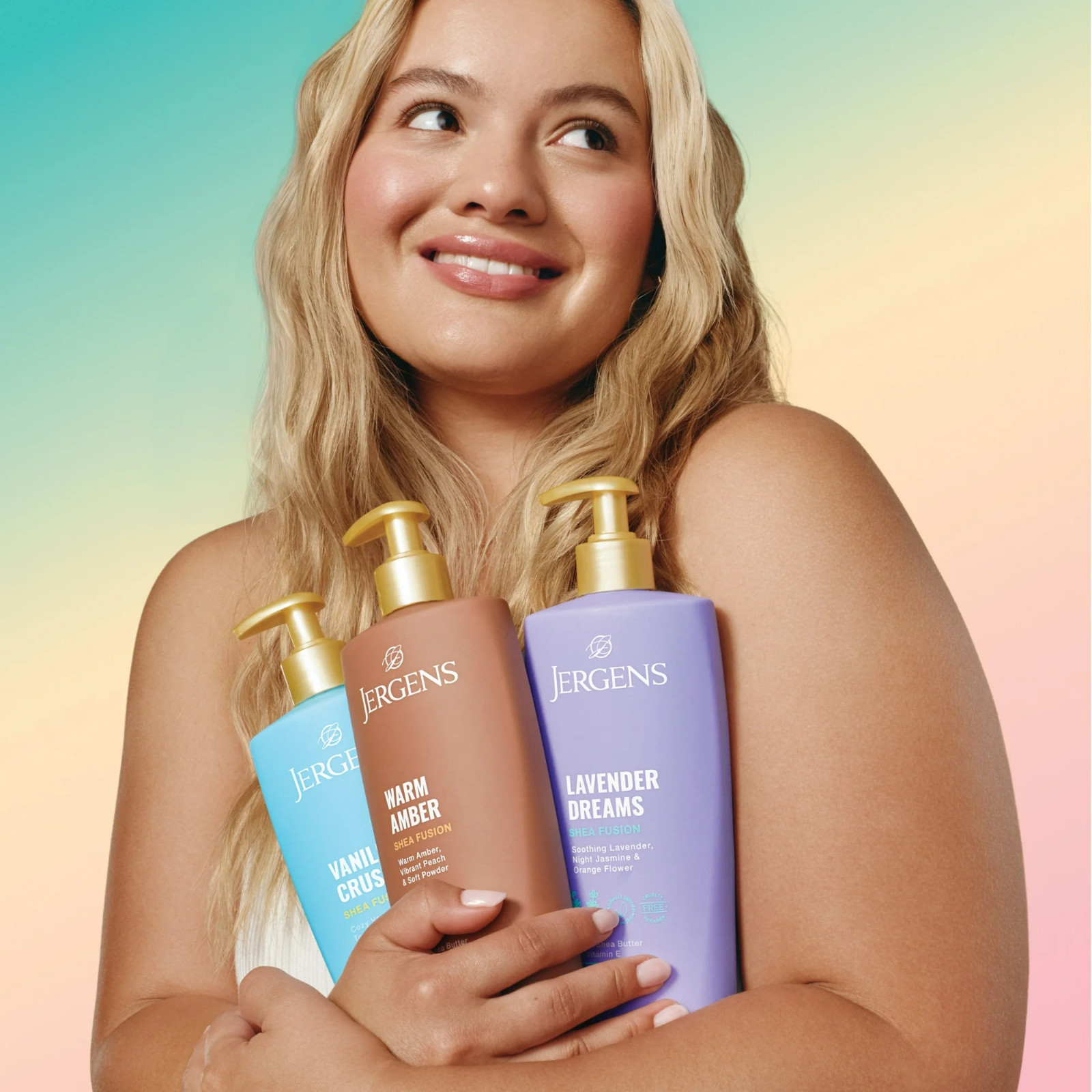 Jergens Shea Fusion Body Lotion 14oz - 4 pack Tropical, Vanilla, Lavender,Amber