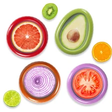 BAOKUA Avocado Saver and Tomato Holder - Set of 4 Preventing Food Flavor Skew...