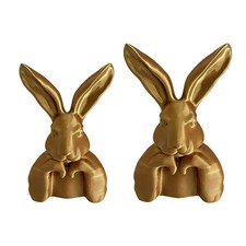 Figure di coniglio, scultura decorativa stampata in 3D, decorazione coniglio dorato per il