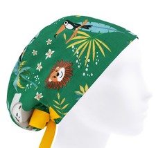 Scrub cap, cotton scrub hat, surgical scrub hats, surgery caps jungle animals