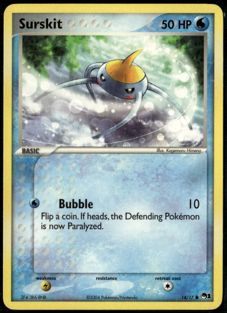 Surskit 14/17 Common POP Series 1 LP Pokemon Card